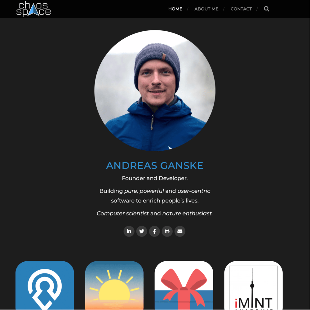Website for developer Andreas Ganske