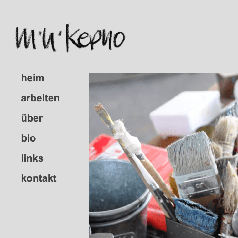 Website for artist m.u.kepno